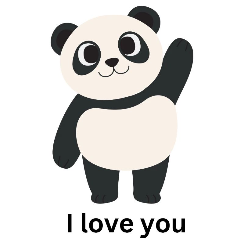 Panda mignon je t’aime