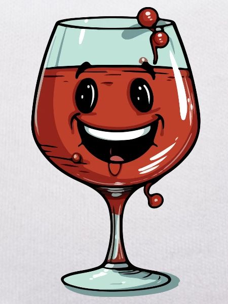 Ein Glas lächelnder Wein
