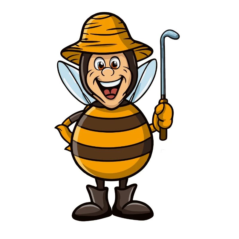funny beekeeper as bee