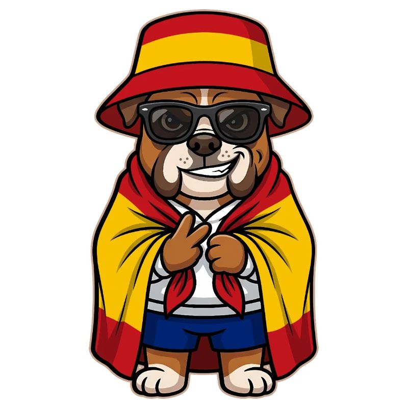 Chien de dessin animé Bouledogue espagnol Cool & Stylé