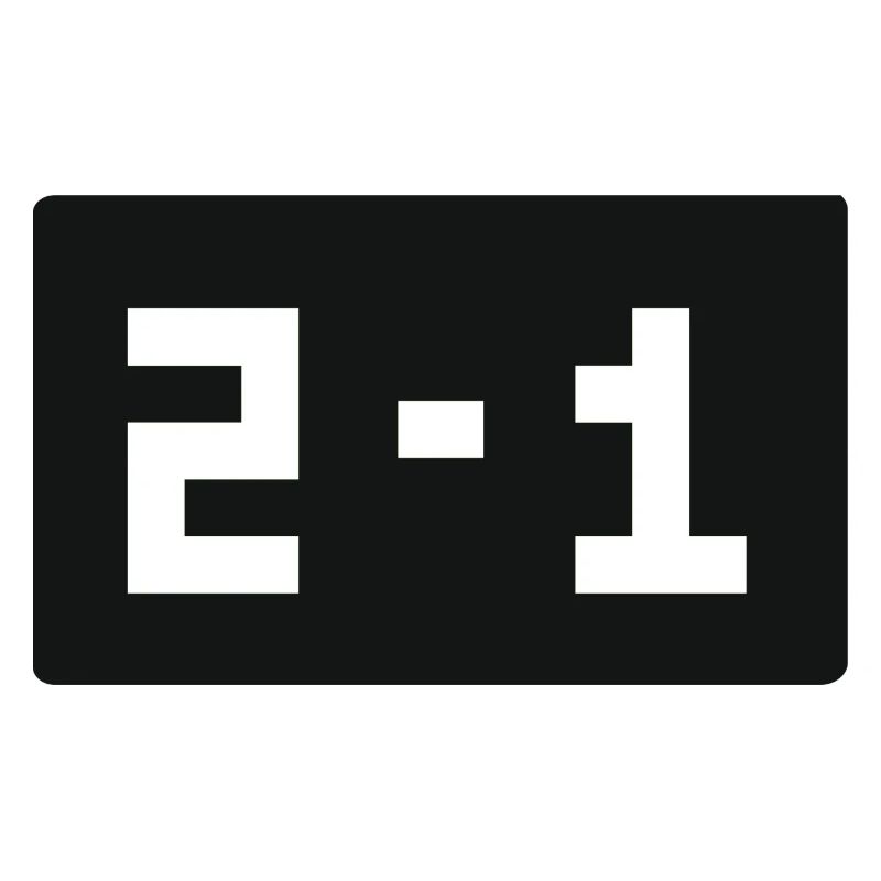 Retrogaming Score de jeu 2 à 1 Gagné Pixelig