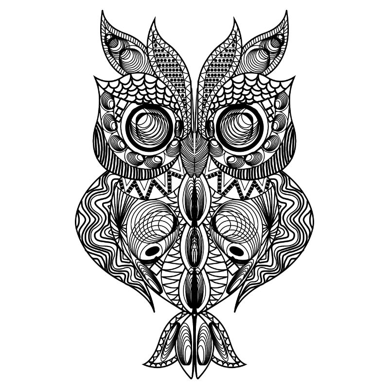 Conception de hibou dans le style mandala