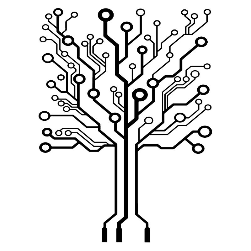 Tree made of circuit board - computer tree
