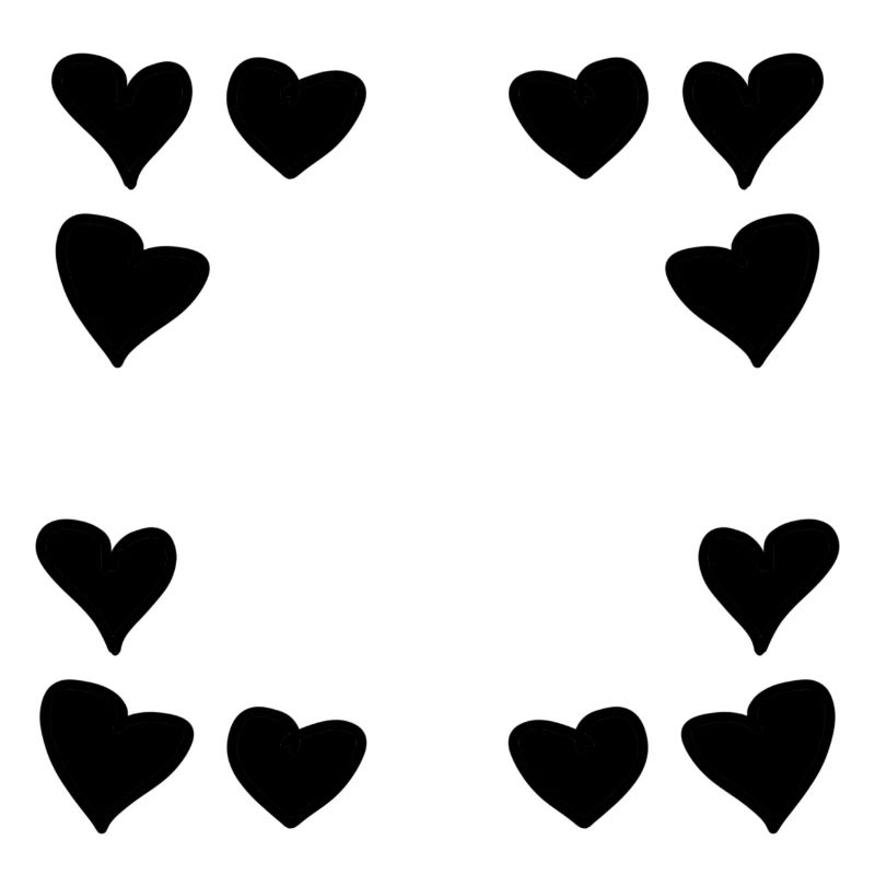 Hearts Pattern Frame Square Heart