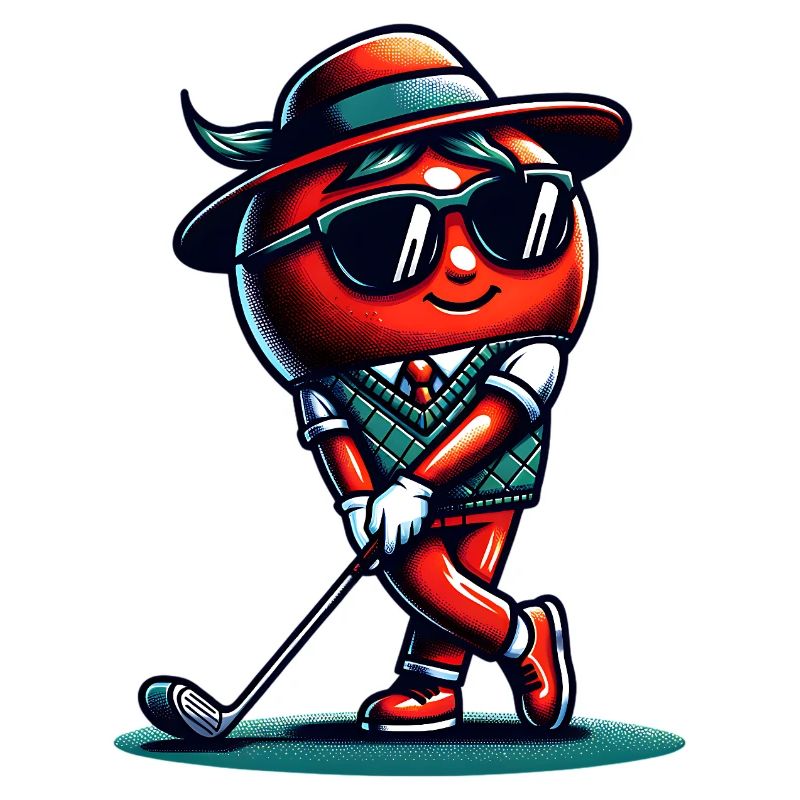 Swing de tomates de golf amusant avec style
