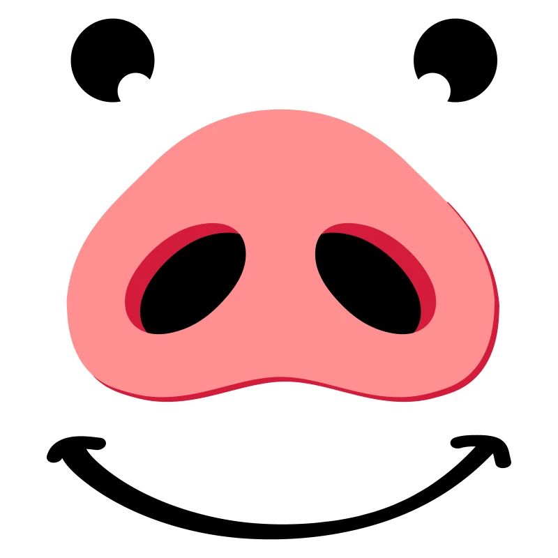 Nez de cochon visage heureux. Nez d’un cochon.