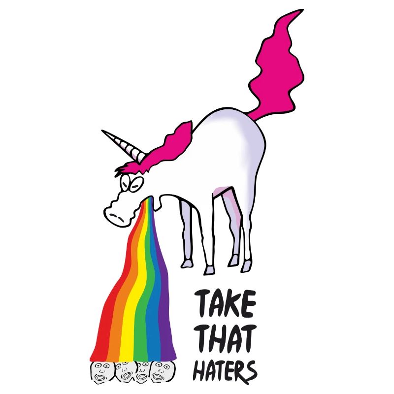 Unicorn vomiting rainbow - take that haters