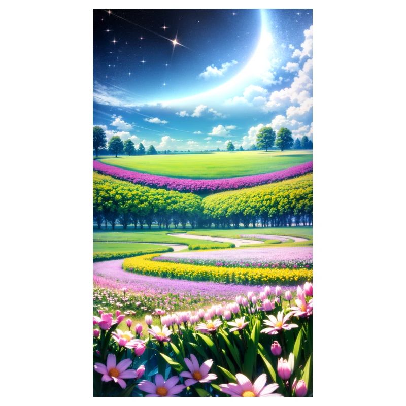 Landschaft mit 4 Bereichen, Generative KI