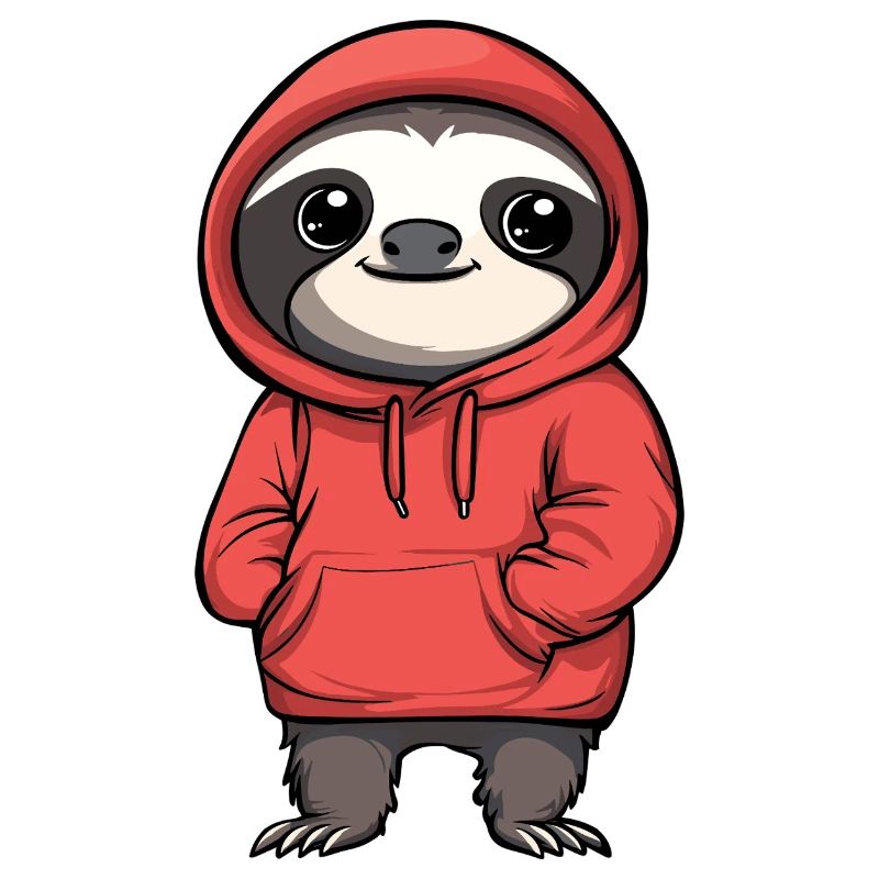 Pendentif paresseux mignon dans un sweat à capuche