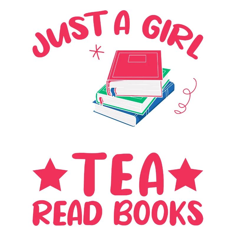 Nur ein Mädchen, das Tee trinkt und Bücher liest