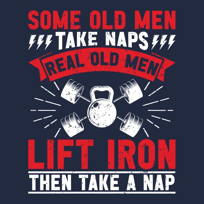 Echte alte Männer heben Eisen an und machen dann e