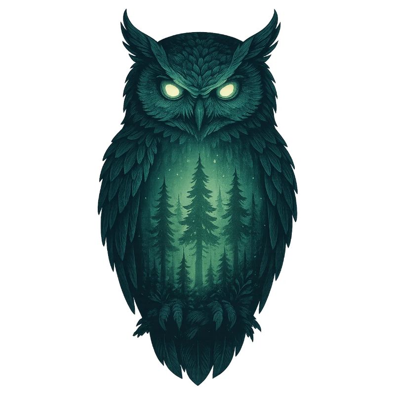 Eule im Wald bei Nacht