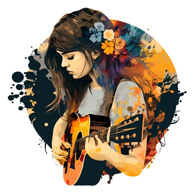 Ein Mädchen mit Gitarre