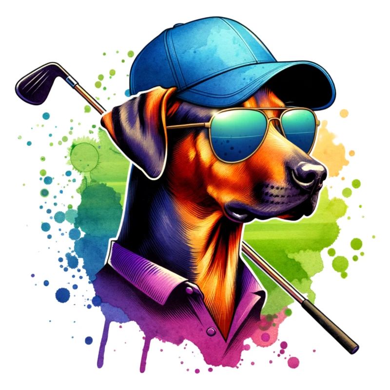 Rhodesian Ridgeback Golfspieler Golf Kurs Hunde