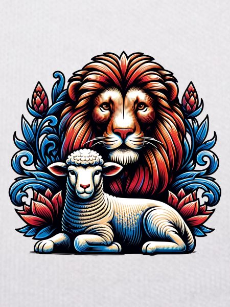 Löwe und Lamm Christliche Kleidung