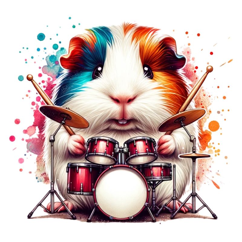 Cool Drummer Cochon d’Inde Batteur