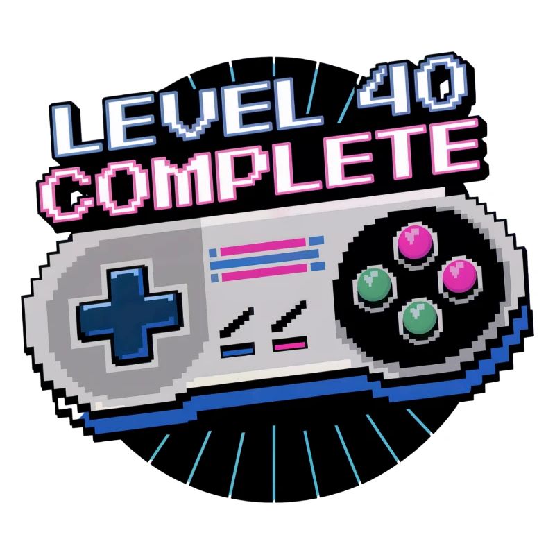 Level 40 Complete 40th Birthday Men Retro