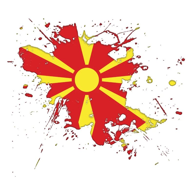 Drapeau de la Macédoine du Nord Macédoine comme une touche de couleur