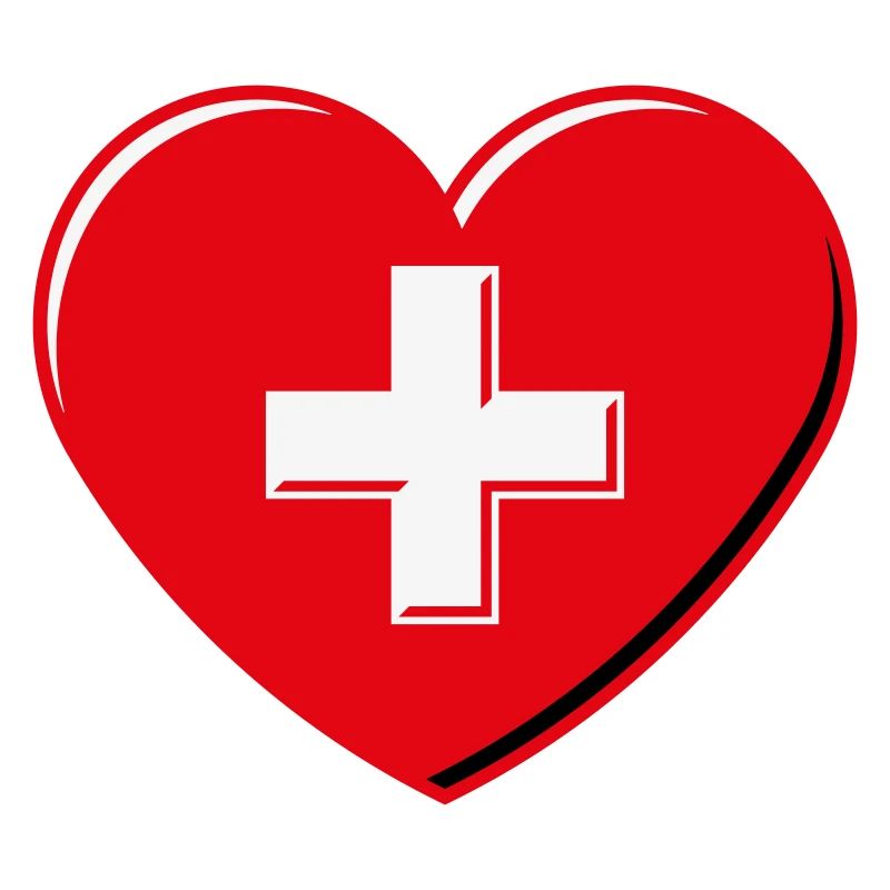 Herz Mit Schweizerkreuz (Schweiz / 3D / 3C)