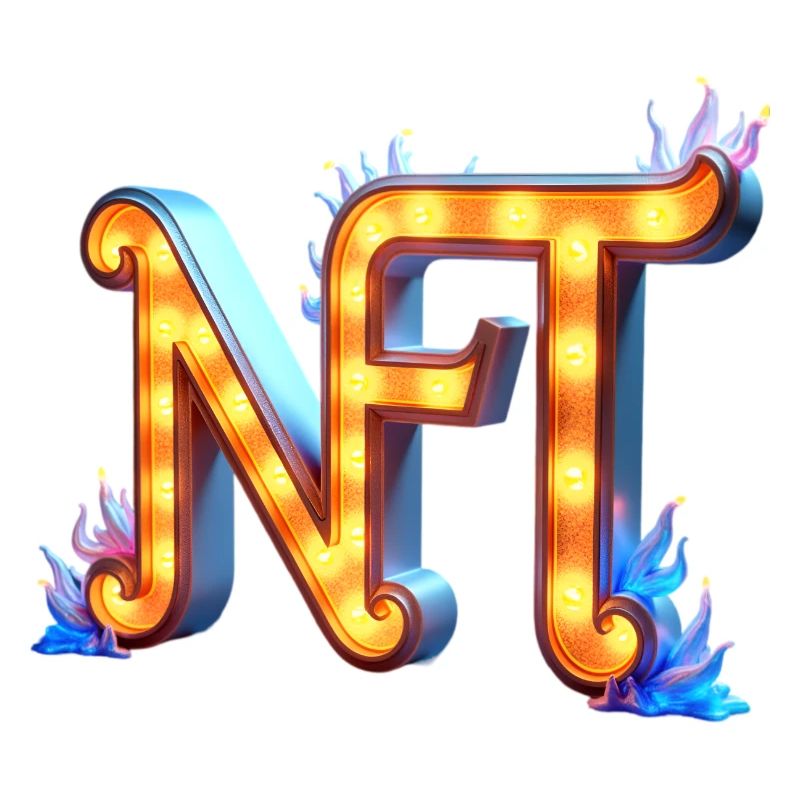 NFT in Lichtern – Leuchtendes Schilderdesign