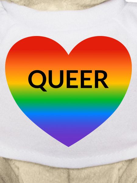 Pride QUEER rainbow heart