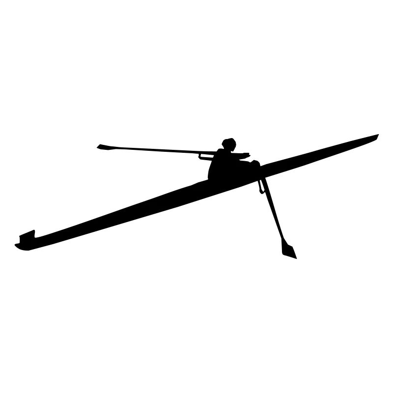 Rudern 1er Silhouette, Einer Rudern Mann