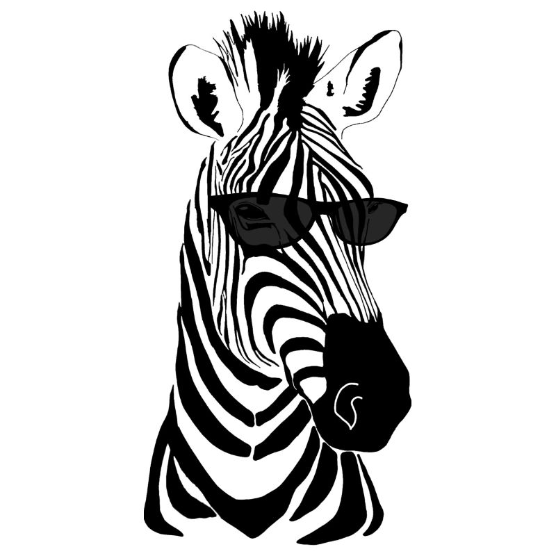 Zebra mit Sonnenbrille