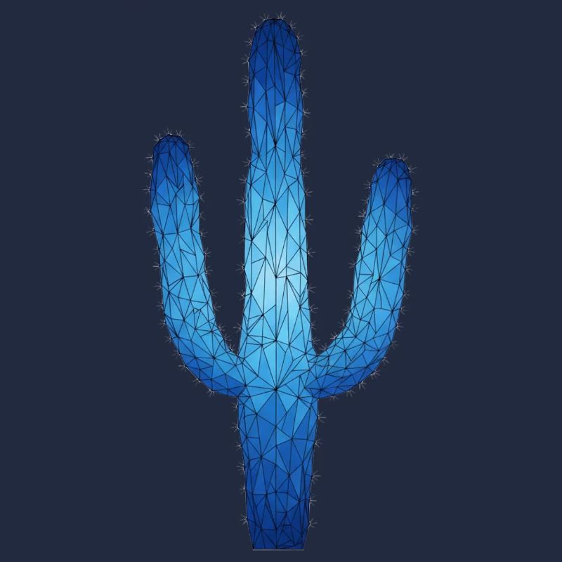Blauer Geometrik Kaktus