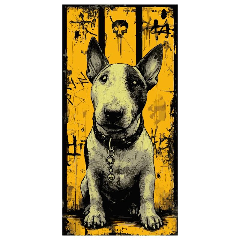 Bull Terrier Skull Grunge