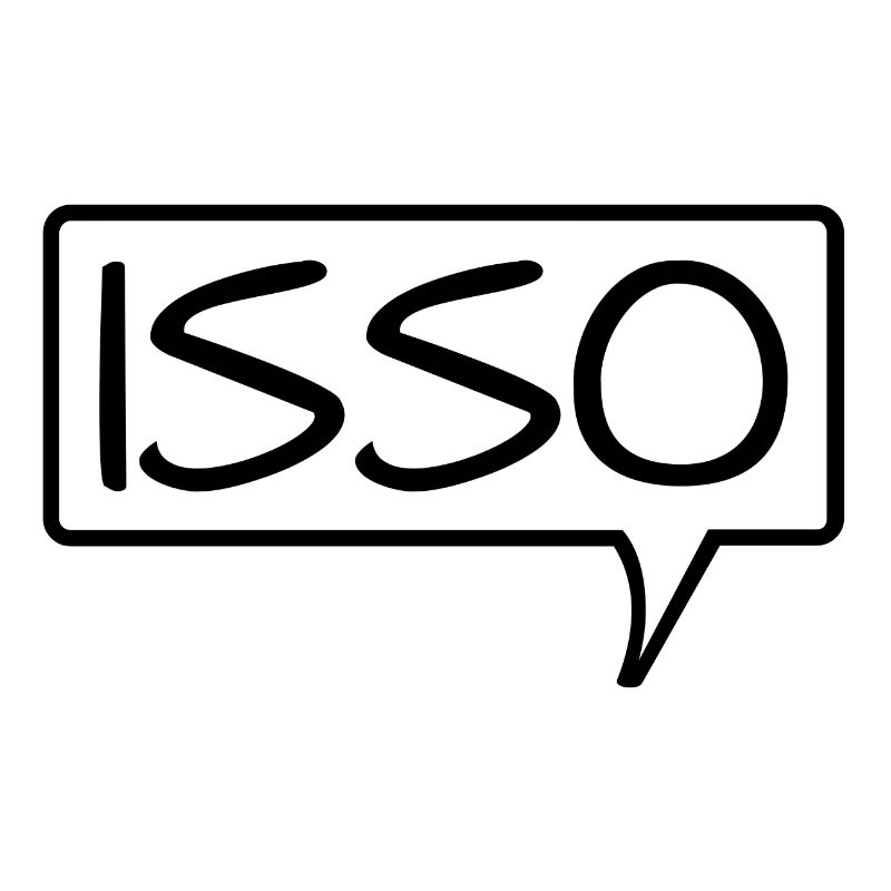 Speech bubble "Isso" statement