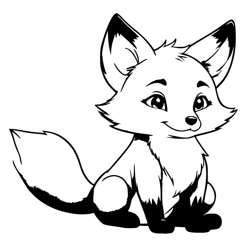 Cute fox as vector illustration