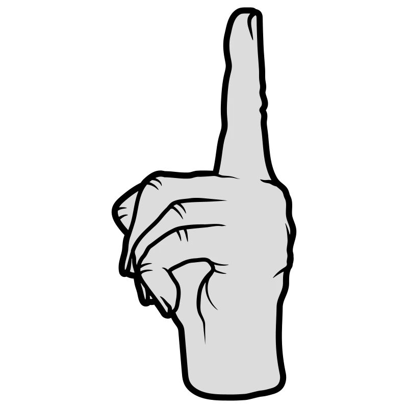 Finger points up