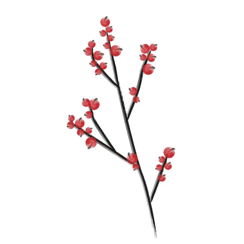 Branches de baies rouges