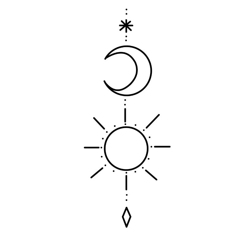 Points étoiles soleil lune