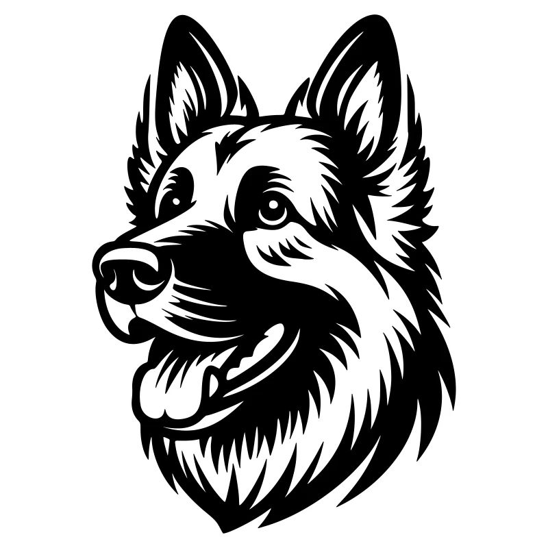 German Shepherd Drawing Head