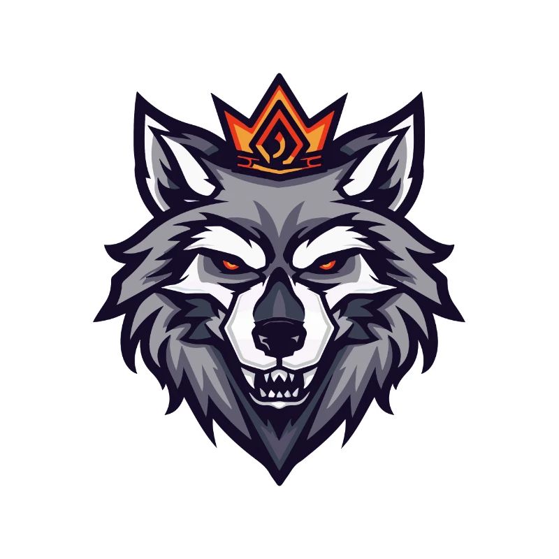 Wolf Kopf Krone