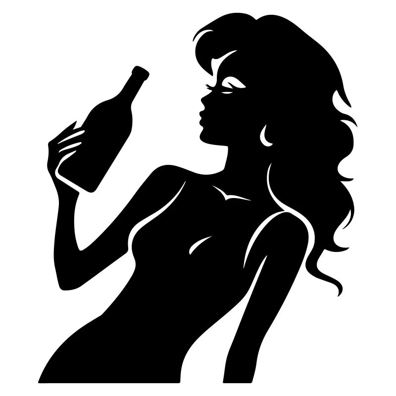 Silhouette Frau Drinking
