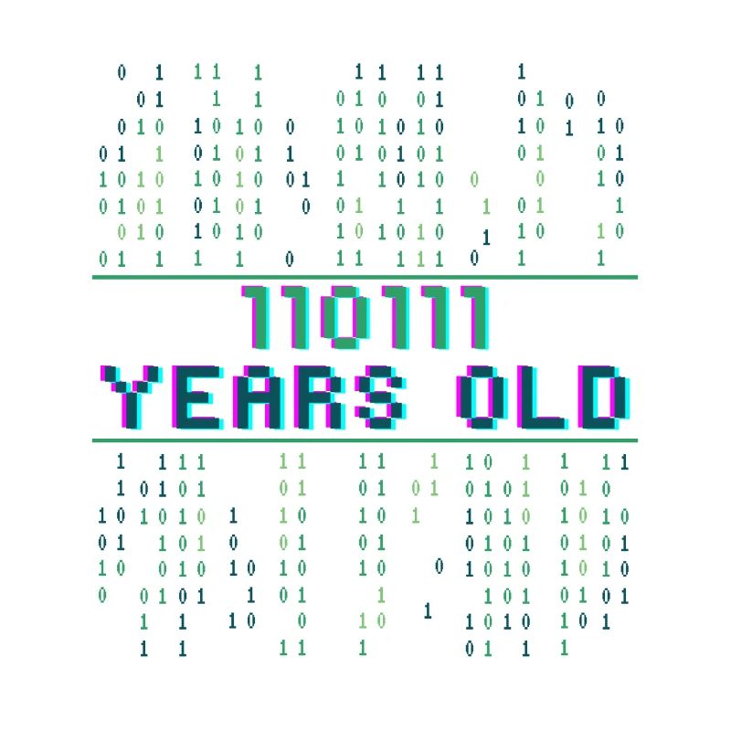 55. Geburtstag 55 Jahre alt Binärcode Coder