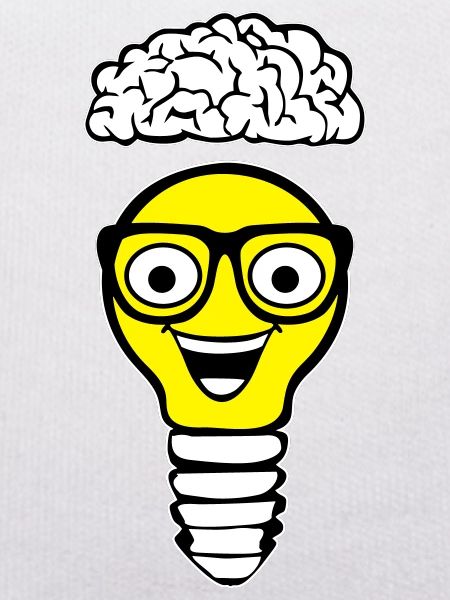 Nerd lightbulb and brain