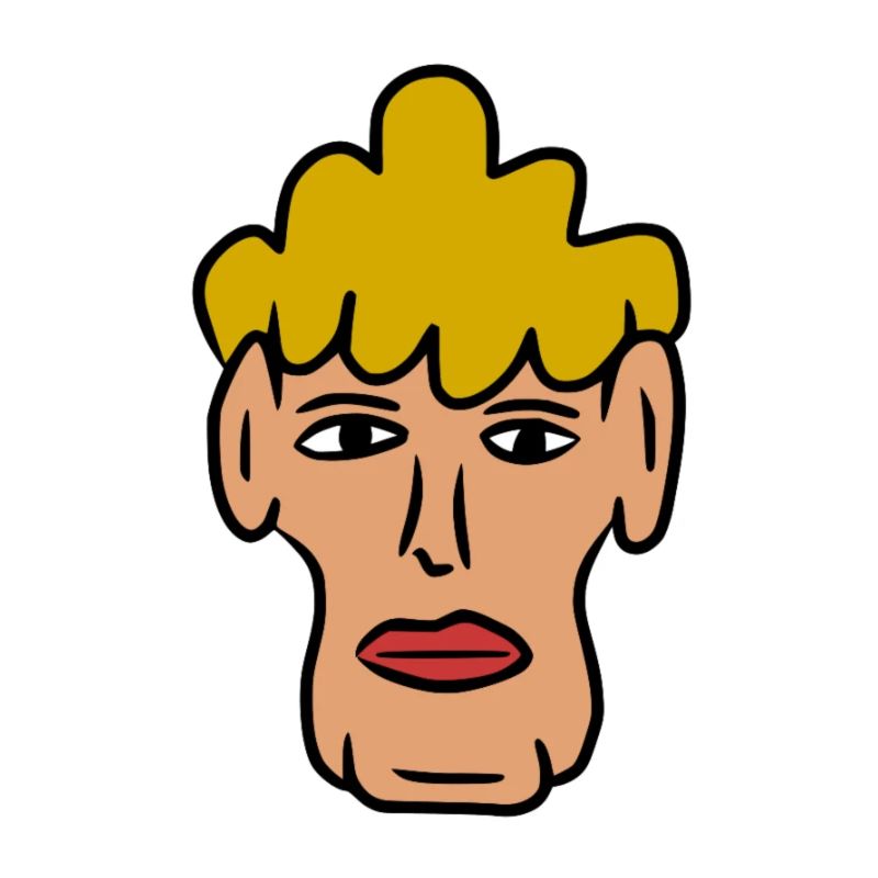 Visage de bande dessinée coloré