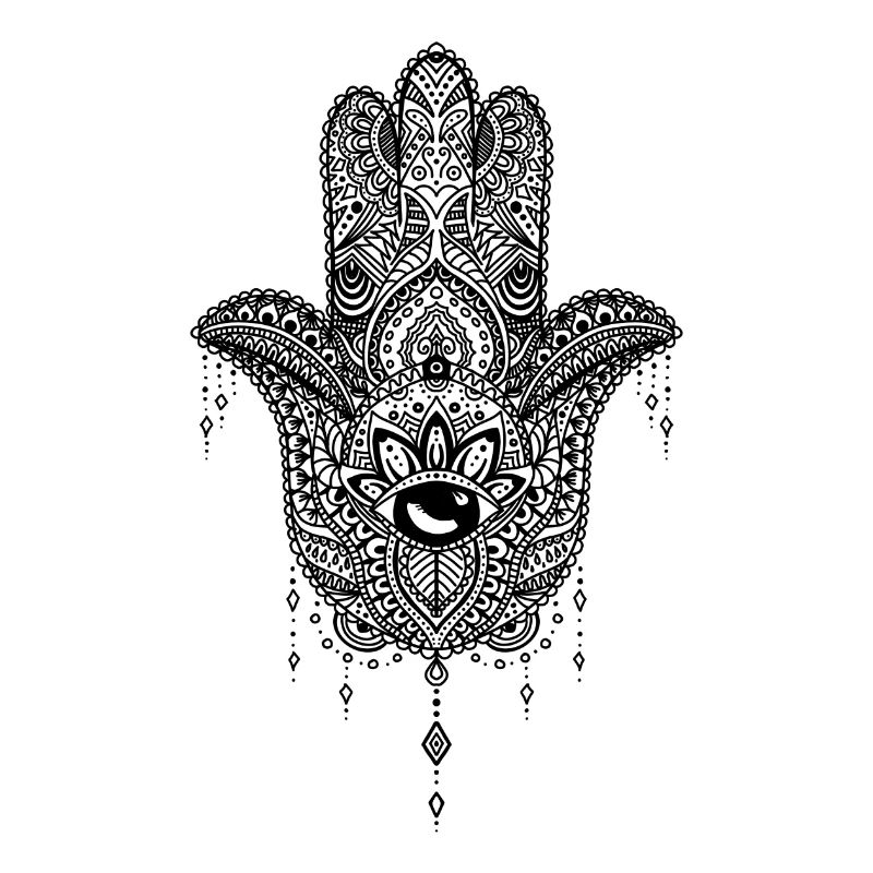 Hand der Fatima - schwarz