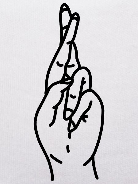 Hand Finger Überkreuzt