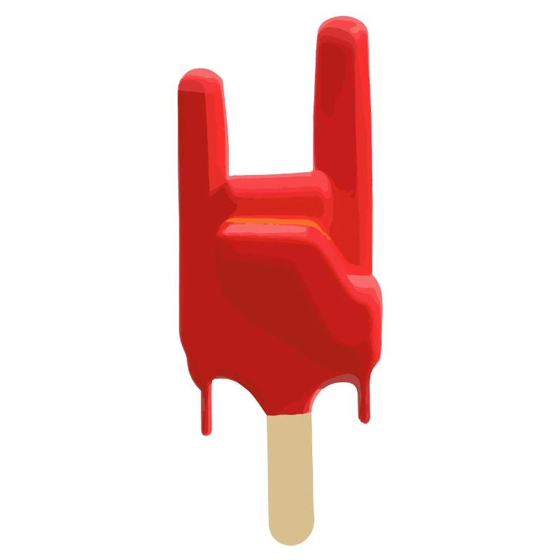 Rock Ice Mano cornuta Rock Symbol as Popsicles