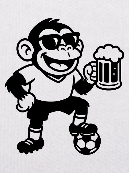 Affe Fussballer Bier