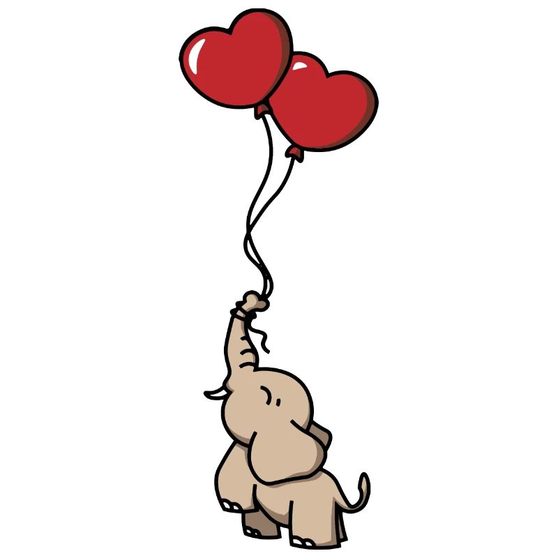 Bébé éléphant avec des coeurs / éléphant et coeurs