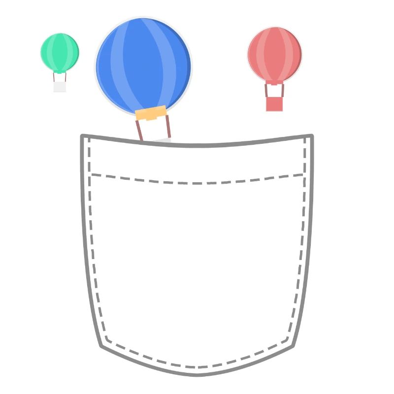 Brusttasche mit Heißluftballons