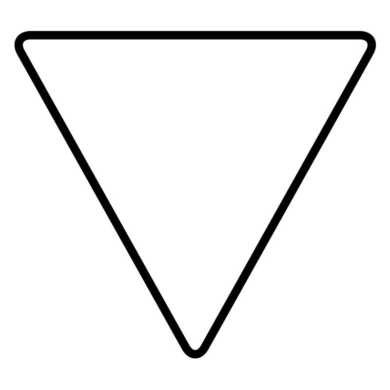 Triangle avec coins arrondis comme panneau d’avertissement