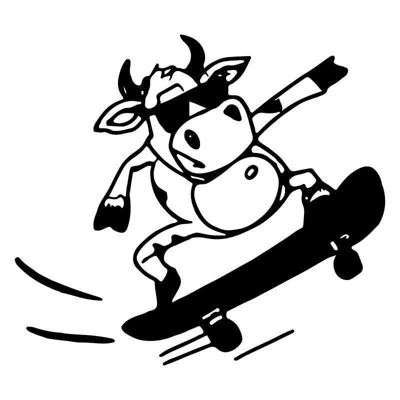 Cow Skateboard Funny Gift Idea