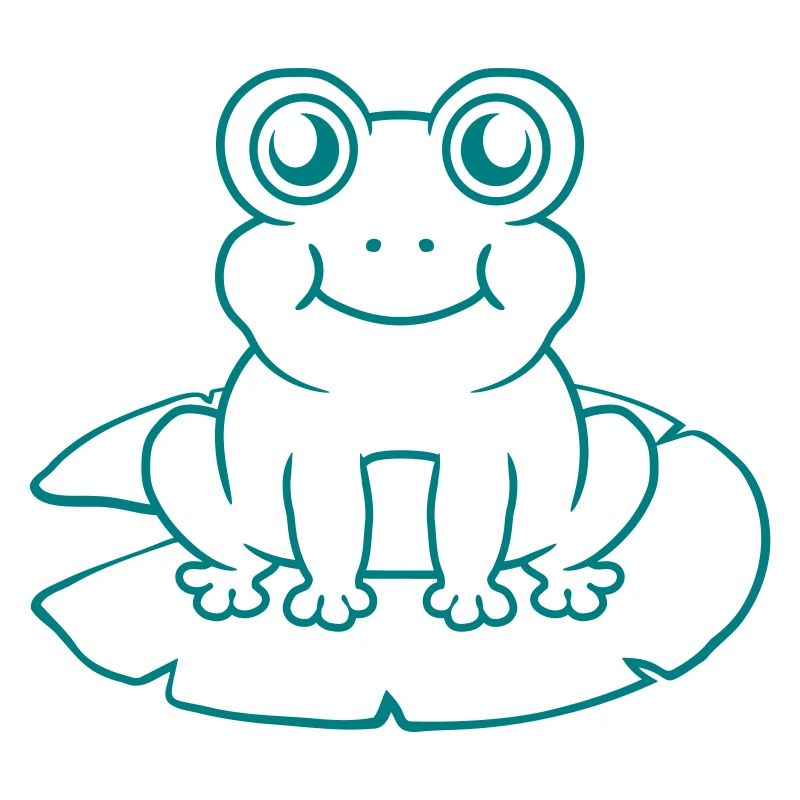 Seerose Seeblatt Frosch sitzt