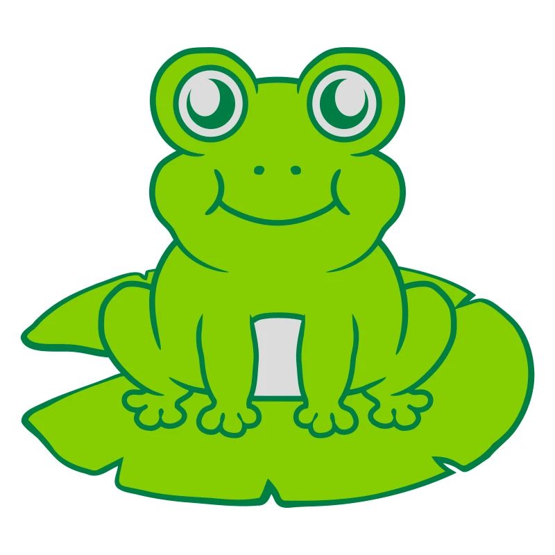 Frosch sitzt Seerose Seeblatt